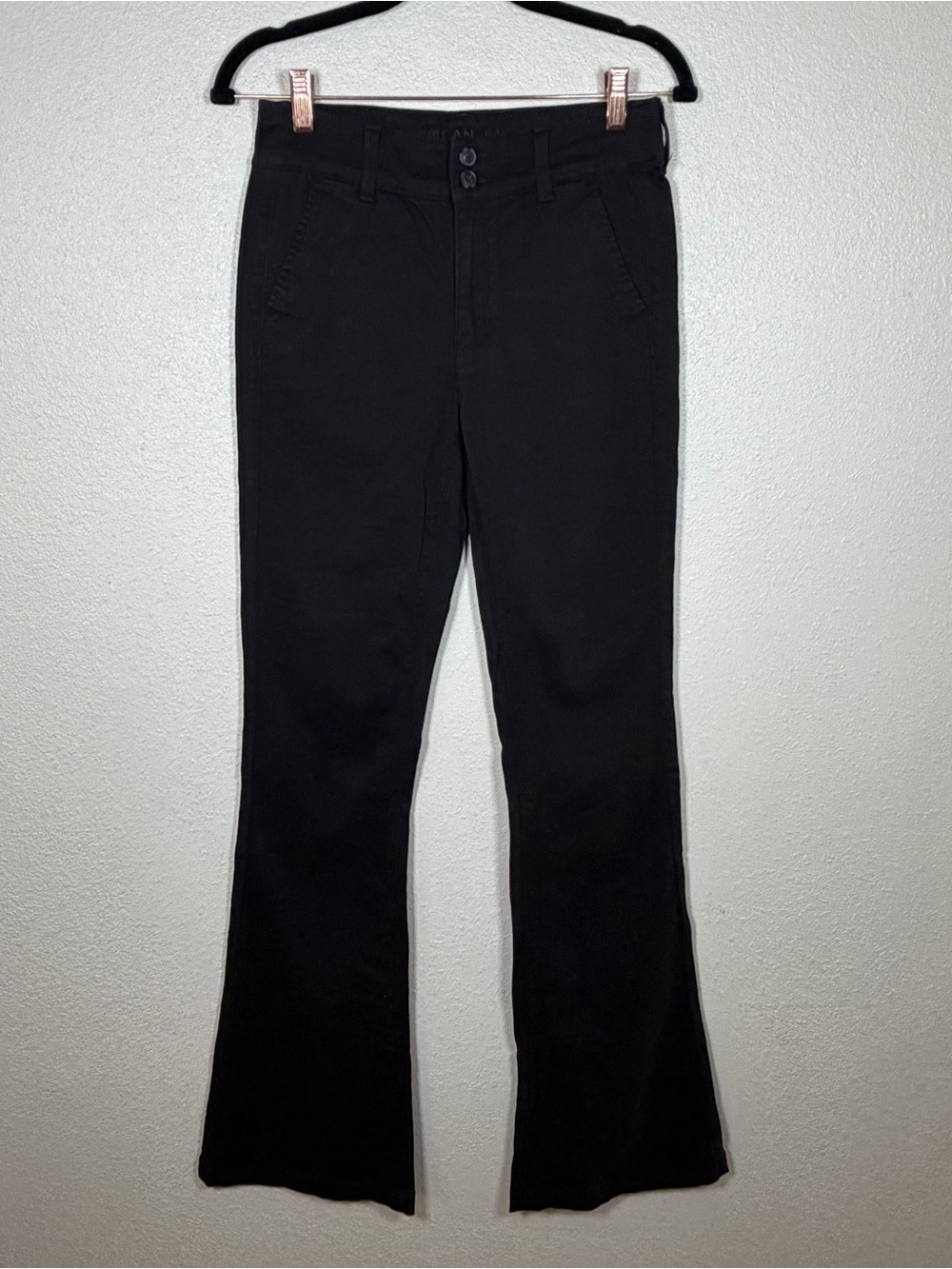 American Eagle 4 XLong Kick Boot Pants Stretch Black Chino Academia Rocker Indie